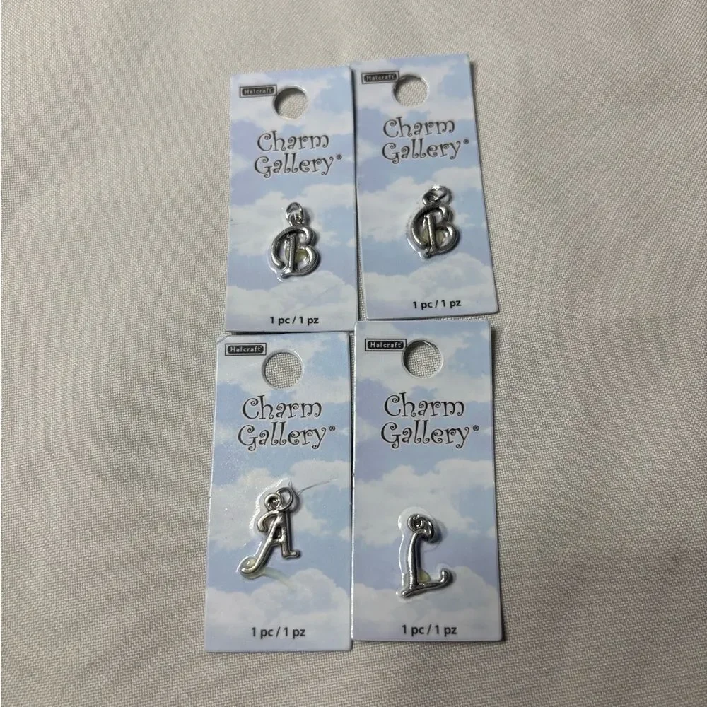 4 New Letters Halcraft Charm Gallery Pendant Jewelry Making Charms